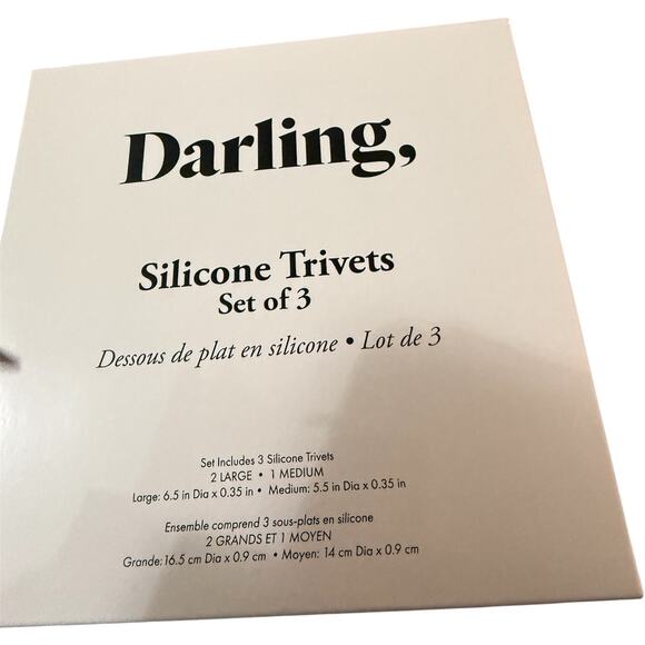 Darling Society Silicone Trivets Set Of 3.
2 large and 1 medium - Picture 2 of 2